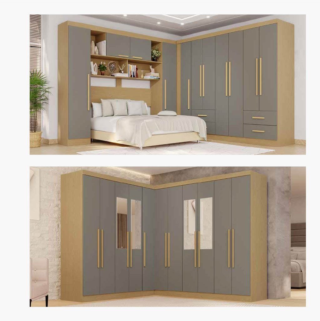 Projeto de closet de canto da Julia Decor